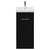 Napoli Matt Black 400mm Floor Standing Vanity Unit with 1 Tap Hole Glide Basin and Single Door with Chrome Handle View from Front