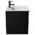 Napoli Matt Black 600mm Wall Mounted Vanity Unit with 1 Tap Hole Minimalist Basin and 2 Drawers with Gunmetal Grey Handles View from Side