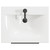 Napoli Matt Black 600mm Wall Mounted Vanity Unit with 1 Tap Hole Minimalist Basin and 2 Drawers with Gunmetal Grey Handles View from Top