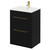 Napoli Matt Black 600mm Floor Standing Vanity Unit with 1 Tap Hole Minimalist Basin and 2 Drawers with Brushed Brass Handles Right Hand View