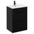 Napoli Matt Black 600mm Floor Standing Vanity Unit with 1 Tap Hole Minimalist Basin and 2 Drawers with Matt Black Handles Left Hand View