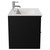 Napoli Matt Black 600mm Wall Mounted Vanity Unit with 1 Tap Hole Minimalist Basin and 2 Drawers with Chrome Handles View from Side