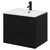 Napoli Matt Black 600mm Wall Mounted Vanity Unit with 1 Tap Hole Minimalist Basin and 2 Drawers with Matt Black Handles Right Hand View
