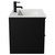 Napoli Matt Black 600mm Wall Mounted Vanity Unit with 1 Tap Hole Minimalist Basin and 2 Drawers with Matt Black Handles View from Side