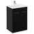 Napoli Matt Black 600mm Floor Standing Vanity Unit with 1 Tap Hole Minimalist Basin and 2 Doors with Chrome Handles Left Hand View