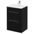 Napoli Matt Black 600mm Floor Standing Vanity Unit with 1 Tap Hole Minimalist Basin and 2 Drawers with Chrome Handles Right Hand View