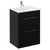 Napoli Matt Black 600mm Floor Standing Vanity Unit with 1 Tap Hole Minimalist Basin and 2 Drawers with Chrome Handles Left Hand View