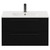 Napoli Matt Black 800mm Wall Mounted Vanity Unit with 1 Tap Hole Minimalist Basin and 2 Drawers with Gunmetal Grey Handles View from Front