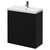 Napoli Matt Black 800mm Floor Standing Vanity Unit with 1 Tap Hole Slim Edge Basin and 2 Drawers with Gunmetal Grey Handles Right Hand View