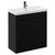Napoli Matt Black 800mm Floor Standing Vanity Unit with 1 Tap Hole Slim Edge Basin and 2 Drawers with Gunmetal Grey Handles Left Hand View