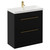 Napoli Matt Black 800mm Floor Standing Vanity Unit with 1 Tap Hole Slim Edge Basin and 2 Drawers with Brushed Brass Handles Left Hand View