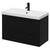 Napoli Matt Black 800mm Wall Mounted Vanity Unit with 1 Tap Hole Slim Edge Basin and 2 Drawers with Matt Black Handles Right Hand View