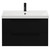 Napoli Matt Black 800mm Wall Mounted Vanity Unit with 1 Tap Hole Slim Edge Basin and 2 Drawers with Matt Black Handles View from Front