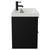 Napoli Matt Black 800mm Wall Mounted Vanity Unit with 1 Tap Hole Slim Edge Basin and 2 Drawers with Matt Black Handles View from Side