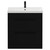 Napoli Matt Black 800mm Floor Standing Vanity Unit with 1 Tap Hole Slim Edge Basin and 2 Drawers with Matt Black Handles View from Front