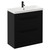 Napoli Matt Black 800mm Floor Standing Vanity Unit with 1 Tap Hole Slim Edge Basin and 2 Drawers with Matt Black Handles Left Hand View