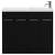 Napoli Combination Matt Black 1000mm Floor Standing Vanity Unit with Slimline 1 Tap Hole Round Basin and 4 Doors with Chrome Handles View from Front