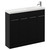 Napoli Combination Matt Black 1000mm Floor Standing Vanity Unit with Slimline 1 Tap Hole Round Basin and 4 Doors with Chrome Handles Left Hand View