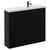 Napoli Combination Matt Black 1000mm Floor Standing Vanity Unit with Slimline 1 Tap Hole Basin and 4 Doors with Gunmetal Grey Handles Left Hand View