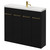 Napoli Combination Matt Black 1000mm Floor Standing Vanity Unit with Slimline 1 Tap Hole Basin and 4 Doors with Brushed Brass Handles Right Hand View