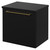 Napoli Matt Black 500mm Wall Mounted Vanity Unit for Countertop Basins with Single Drawer and Brushed Brass Handle Right Hand View