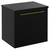 Napoli Matt Black 500mm Wall Mounted Vanity Unit for Countertop Basins with Single Drawer and Brushed Brass Handle Left Hand View