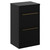Napoli Matt Black 500mm Floor Standing Vanity Unit for Countertop Basins with 2 Drawers and Brushed Brass Handles Left Hand View