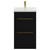 Napoli Matt Black 500mm Floor Standing Vanity Unit with 1 Tap Hole Basin and 2 Drawers with Brushed Brass Handles View from Front