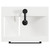 Napoli Matt Black 500mm Floor Standing Vanity Unit with 1 Tap Hole Basin and 2 Drawers with Matt Black Handles View from Top