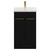 Napoli Matt Black 500mm Floor Standing Vanity Unit with 1 Tap Hole Basin and 2 Doors with Brushed Brass Handles View from Front