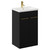 Napoli Matt Black 500mm Floor Standing Vanity Unit with 1 Tap Hole Basin and 2 Doors with Brushed Brass Handles Left Hand View