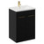 Napoli Matt Black 600mm Floor Standing Vanity Unit with 1 Tap Hole Basin and 2 Doors with Brushed Brass Handles Left Hand View