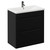 Napoli Matt Black 800mm Floor Standing Vanity Unit with 1 Tap Hole Basin and 2 Drawers with Gunmetal Grey Handles Left Hand View