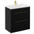 Napoli Matt Black 800mm Floor Standing Vanity Unit with 1 Tap Hole Basin and 2 Drawers with Brushed Brass Handles Left Hand View