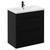 Napoli Matt Black 800mm Floor Standing Vanity Unit with 1 Tap Hole Basin and 2 Drawers with Matt Black Handles Left Hand View