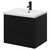 Napoli Matt Black 600mm Wall Mounted Vanity Unit with 1 Tap Hole Basin and 2 Drawers with Matt Black Handles Right Hand View