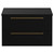 Napoli Matt Black 800mm Wall Mounted Vanity Unit for Countertop Basins with 2 Drawers and Brushed Brass Handles View from Front