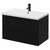 Napoli Matt Black 800mm Wall Mounted Vanity Unit with 1 Tap Hole Basin and 2 Drawers with Matt Black Handles Right Hand View