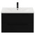 Napoli Matt Black 800mm Wall Mounted Vanity Unit with 1 Tap Hole Basin and 2 Drawers with Matt Black Handles View from Front