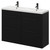 Napoli Matt Black 1200mm Floor Standing Vanity Unit with Ceramic Double Basin and 4 Drawers with Gunmetal Grey Handles Right Hand View