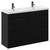 Napoli Matt Black 1200mm Floor Standing Vanity Unit with Ceramic Double Basin and 4 Drawers with Gunmetal Grey Handles Left Hand View