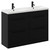 Napoli Matt Black 1200mm Floor Standing Vanity Unit with Ceramic Double Basin and 4 Drawers with Matt Black Handles Left Hand View