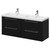 Napoli Matt Black 1200mm Wall Mounted Vanity Unit with Polymarble Double Basin and 4 Drawers with Chrome Handles Right Hand View