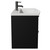 Napoli Matt Black 800mm Wall Mounted Vanity Unit with 1 Tap Hole Curved Basin and 2 Drawers with Gunmetal Grey Handles View from Side