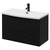 Napoli Matt Black 800mm Wall Mounted Vanity Unit with 1 Tap Hole Curved Basin and 2 Drawers with Matt Black Handles Right Hand View