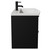Napoli Matt Black 800mm Wall Mounted Vanity Unit with 1 Tap Hole Curved Basin and 2 Drawers with Matt Black Handles View from Side