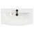 Napoli Matt Black 800mm Wall Mounted Vanity Unit with 1 Tap Hole Curved Basin and 2 Drawers with Matt Black Handles View from Top