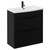 Napoli Matt Black 800mm Floor Standing Vanity Unit with 1 Tap Hole Curved Basin and 2 Drawers with Matt Black Handles Left Hand View