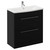 Napoli Matt Black 800mm Floor Standing Vanity Unit with 1 Tap Hole Curved Basin and 2 Drawers with Chrome Handles Left Hand View