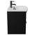 Napoli Matt Black 600mm Wall Mounted Vanity Unit with 1 Tap Hole Curved Basin and 2 Drawers with Gunmetal Grey Handles View from Side